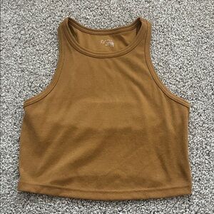 Aerie Offline Gold Ribbed Cropped Tank Size Medium